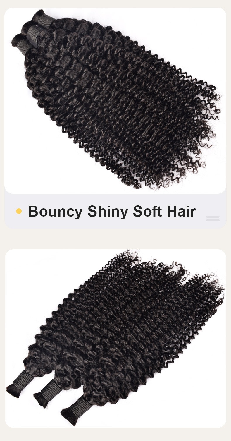Transform your look with these authentic human hair extensions, featuring a bouncy wave pattern for bulk hair